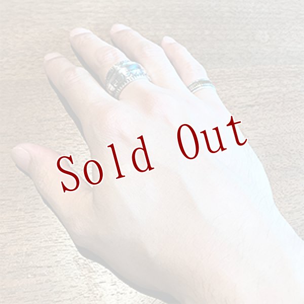 画像4: ナバホ族 Harrison Jim インゴットシルバー リポウズ スタンプ リング 18号 (4)