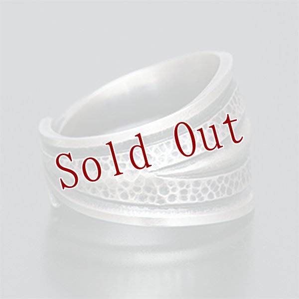 画像2: ナバホ族 Jacob D. Morgan Bi-Curve リポウズ リング 24号 (2)