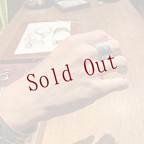 画像4: ナバホ族 Jacob D. Morgan Bi-Curve リポウズ リング 24号 (4)