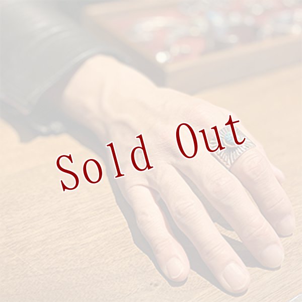 画像4: ナバホ族 Clendon Pete Kingman サンバースト リング 18号 (4)