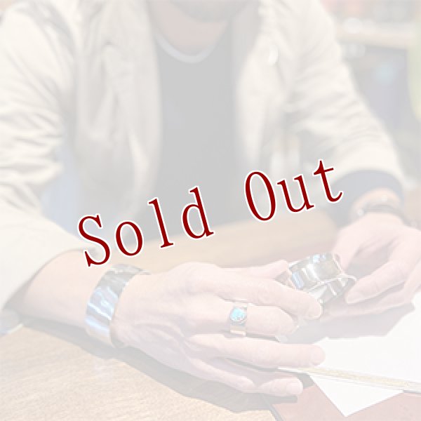 画像4: ナバホ族 Sunshine Reeves 3/8” キングマン プレーン/スタンプ リング 23号 (4)