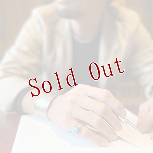 画像4: ナバホ族 Sunshine Reeves 3/8” キングマン プレーン/スタンプ リング 11号 (4)