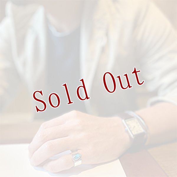 画像4: ナバホ族 Sunshine Reeves 3/8” アパッチブルー プレーン/スタンプ リング 9号 (4)