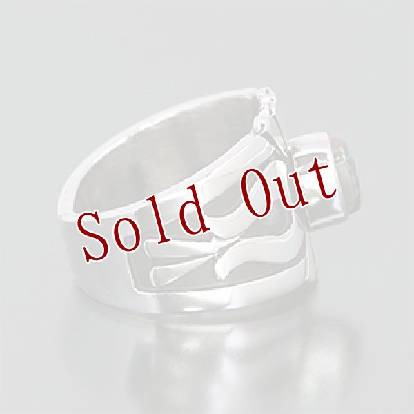 画像2: ナバホ族 Leonard Nez ロイストーン ケトー オーバーレイ リング 19.5号  (2)