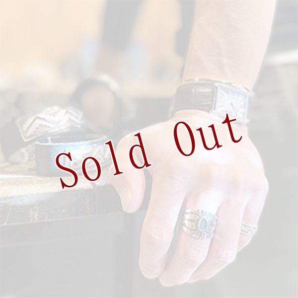 画像4: ナバホ族 Leonard Nez ロイストーン ケトー オーバーレイ リング 19.5号  (4)