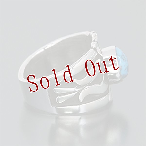 画像2: ナバホ族 Leonard Nez ターコイズマウンテン ケトー オーバーレイ リング 21号 (2)