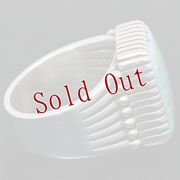 画像6: ナバホ族 Howard Nelson ロイストーン ターコイズ 長方形 リング 24号 (6)