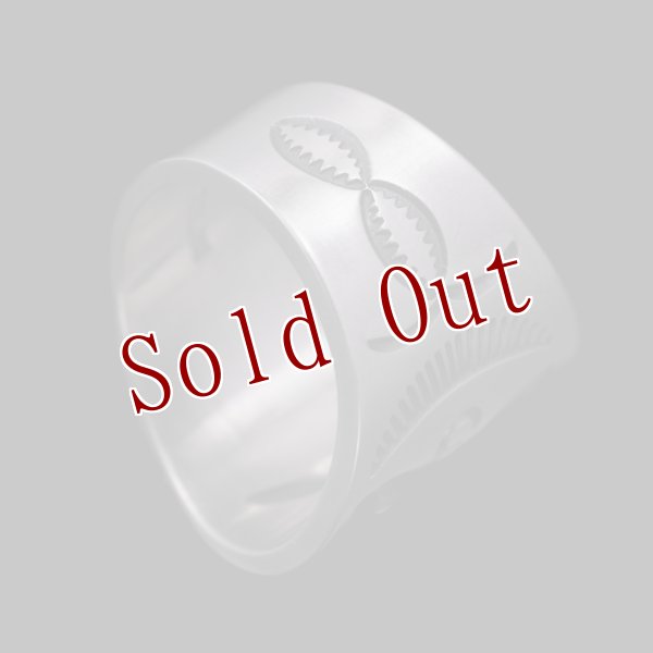 画像3: ナバホ族 Jacob D. Morgan バンプアウト/スタンプ シルバー リング 21.5号 (3)