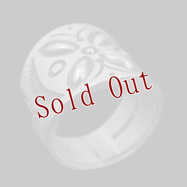 画像4: ナバホ族 Jacob D. Morgan バンプアウト/スタンプ シルバー リング 21.5号 (4)