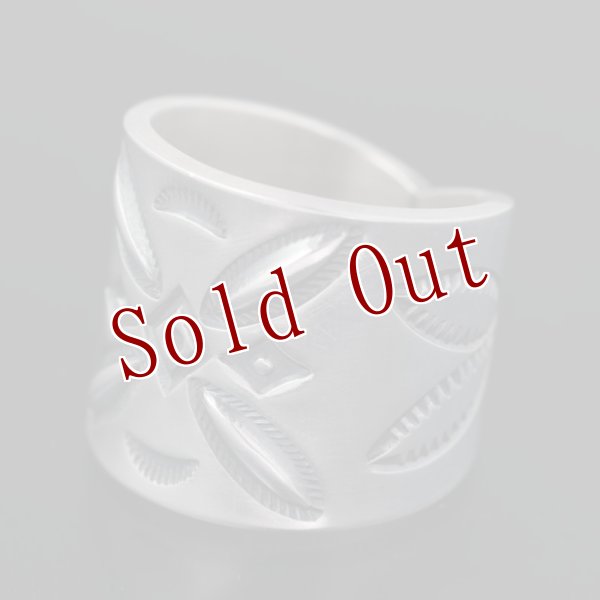 画像5: ナバホ族 Jacob D. Morgan バンプアウト/スタンプ シルバー リング 24.5号 (5)