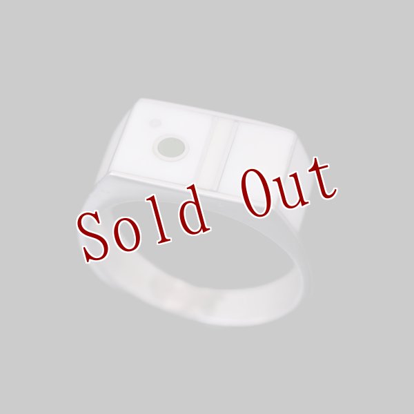 画像1: ナバホ族 Veronica Benally アイボリー/ターコイズ インレイ リング 14号 (1)