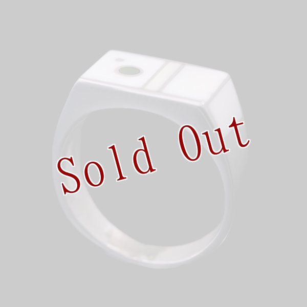 画像2: ナバホ族 Veronica Benally アイボリー/ターコイズ インレイ リング 14号 (2)