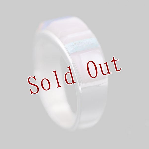 画像3: ナバホ族 Veronica Benally マルチストーン コーンロー インレイ リング 6号 (3)