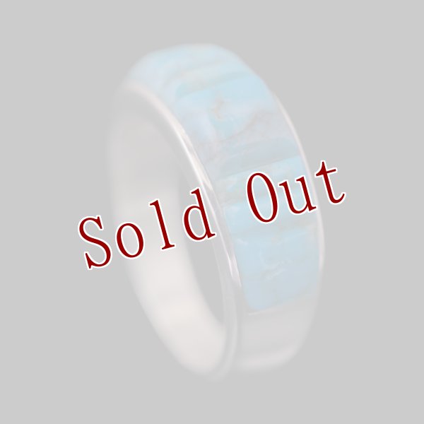 画像3: ナバホ族 Veronica Benally ターコイズ コーンローインレイ リング 10号 (3)