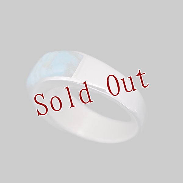 画像4: ナバホ族 Veronica Benally ターコイズ コーンローインレイ リング 10号 (4)