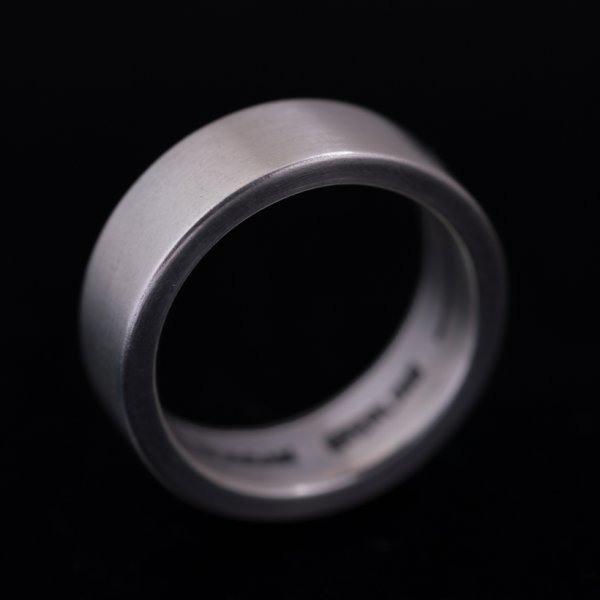 画像2: ナバホ族 Jacob D. Morgan 1/4" 11ga インサイドスタンプ バンド リング 13.5号 (2)