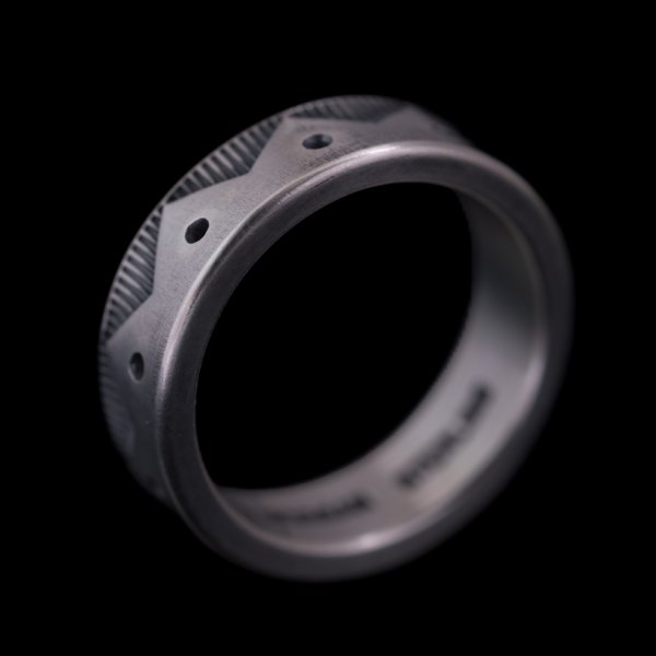 画像2: ナバホ族 Jacob D. Morgan 11ga クラウン ハンドスタンプ バンド リング 19号 (2)