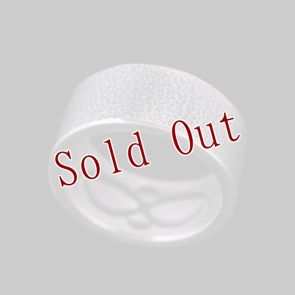 画像1: ナバホ族 Jacob D. Morgan 3/8" 12ga テクスチャー/スタンプ バンド リング 13.5号 (1)