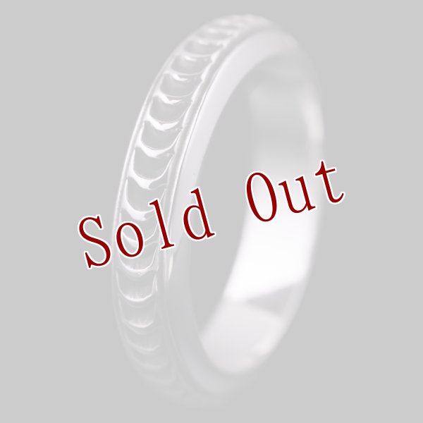 画像3: ナバホ族 Lyle Secatero #4ハーフラウンド ウォーター リング 23号 (3)