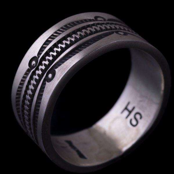 画像3: ナバホ族 Herman Smith 3/8" クラシックスタイル リング 23.5号 (3)