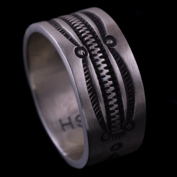 画像4: ナバホ族 Herman Smith 3/8" クラシックスタイル リング 23.5号 (4)