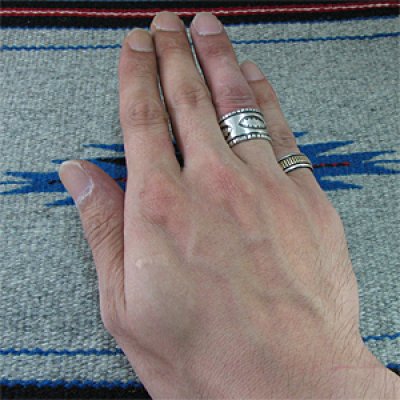 画像3: ナバホ族 Darryl Begay スタンプワーク コインシルバー リング 12.5号
