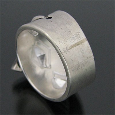 画像2: ナバホ族 Darryl Begay アパッチブルー コインシルバー リング 22号