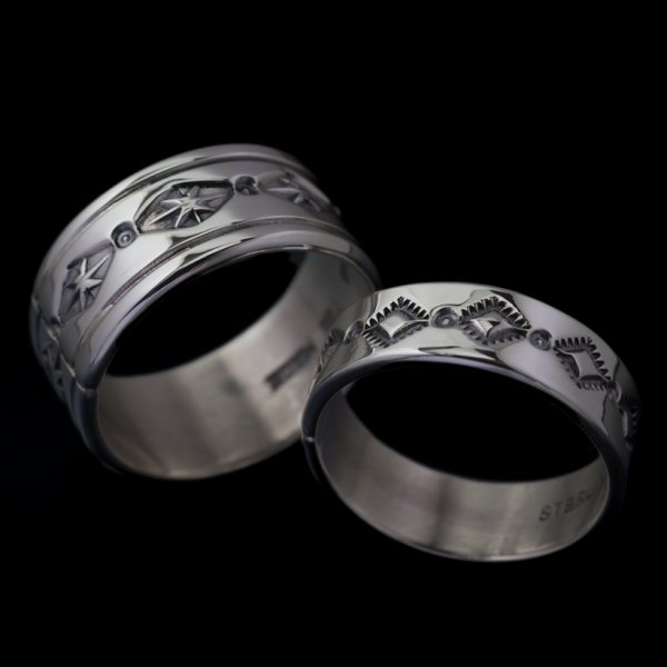 画像3: ナバホ族 Tanya Mace 1/4" SS スタンプ リング (3)