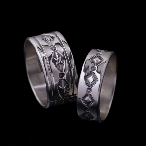 画像4: ナバホ族 Tanya Mace 1/4" SS スタンプ リング (4)