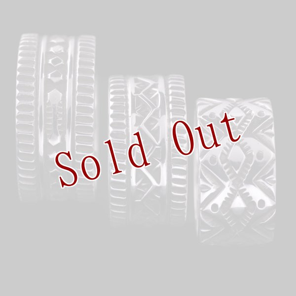 画像4: ナバホ族 Lyle Secatero 3/8" ライトニング リング 17号 (4)