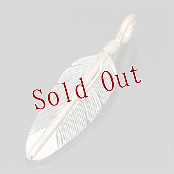 画像1: ナバホ族 Harvey Mace イーグルフェザー 12KGF ペンダント L (1)