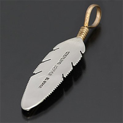 画像2: ナバホ族 Harvey Mace イーグルフェザー 12KGF ペンダント L