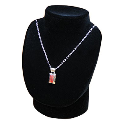 画像3: ナバホ族 Chester Benally コーラル チャンネルインレイ ペンダントトップ