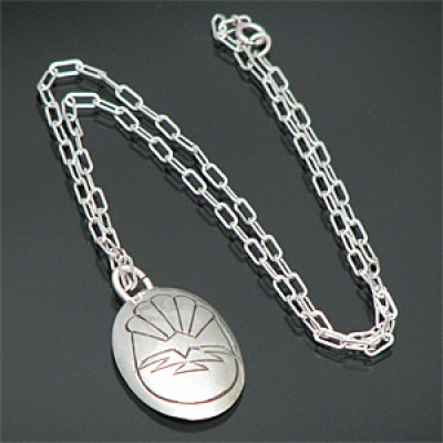 画像1: ナバホ族 Zane Tahe ナバホラグ1 ブラシ仕上げ ネックレス