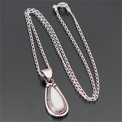 画像1: ナバホ族 オパール ティアドロップ ネックレス