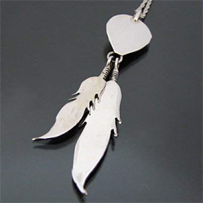 画像2: ナバホ族 ベアパウ イーグルフェザー 大 ネックレス