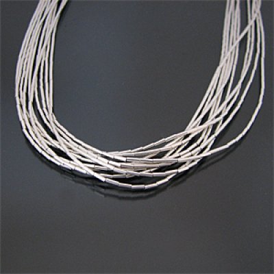 画像1: ナバホ 10連 シルバー ネックレス