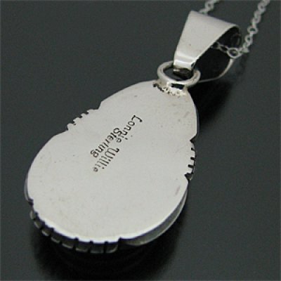 画像2: ナバホ族 Lonnie Willie スパイニーオイスターシェル ティアドロップ ネックレス