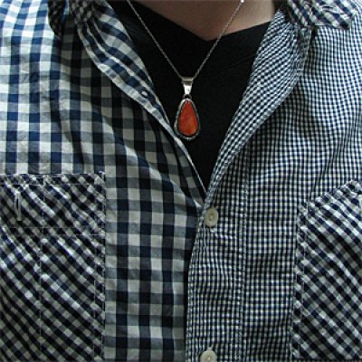 画像3: ナバホ族 Lonnie Willie スパイニーオイスターシェル ティアドロップ ネックレス