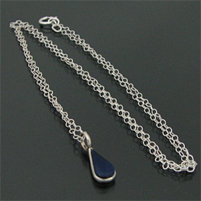 画像1: ナバホ族 ラピスラズリ ティアドロップ ネックレス