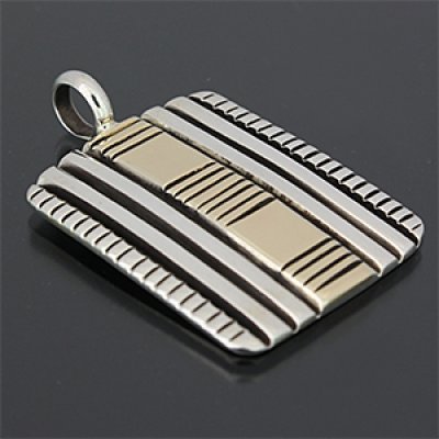 画像1: ナバホ族 Bruce Morgan 14K スクエア ペンダント