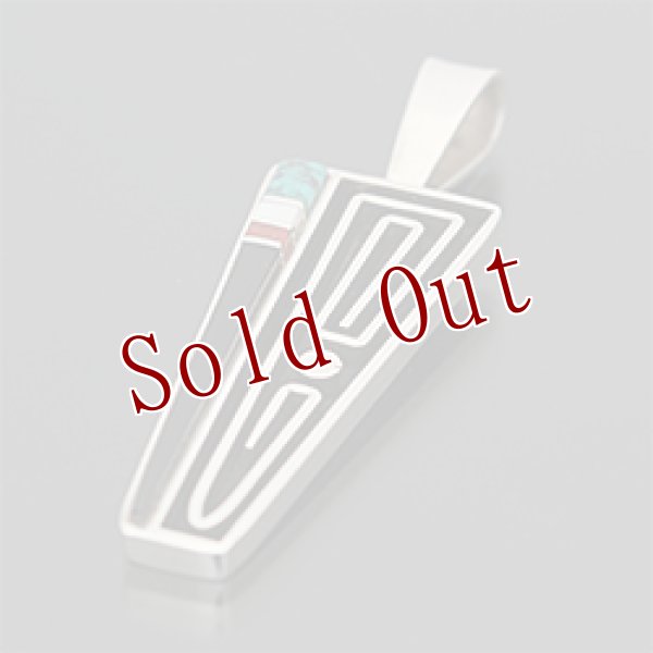 画像1: ナバホ族 Albert Nells オーバーレイ インレイ ペンダント (1)