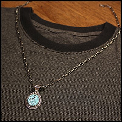 画像3: ナバホ族 Will Vandever キングマン ターコイズ ペンダント