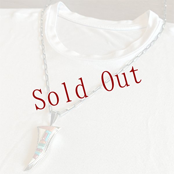 画像4: ナバホ族 David Tune マルチカラー インレイ ペンダント (4)