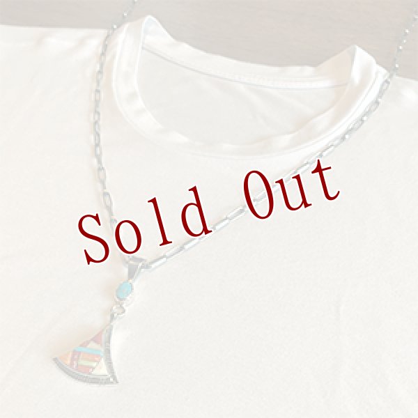 画像4: ナバホ族 David Tune マルチカラー インレイ モレンシ ペンダント (4)