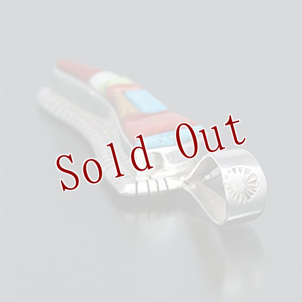 画像3: ナバホ族 David Tune マルチカラー インレイ ペンダント (3)