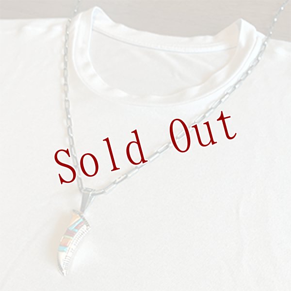 画像4: ナバホ族 David Tune マルチカラー インレイ ペンダント (4)