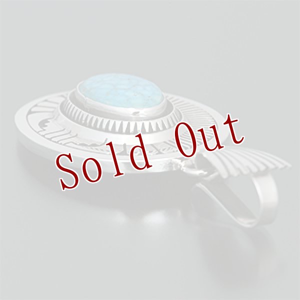 画像3: ナバホ族 Leonard Nez キングマン ケトー オーバーレイ ペンダント (3)