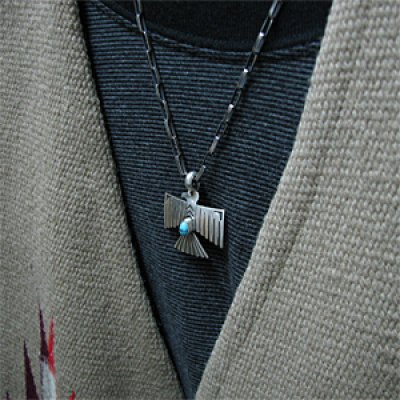 画像3: ナバホ族 Sunshine Reeves キングマン サンダーバード スタンプワーク ペンダント