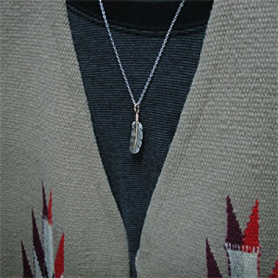 画像3: ナバホ族 Harvey Mace イーグルフェザー 12KGF ネックレス